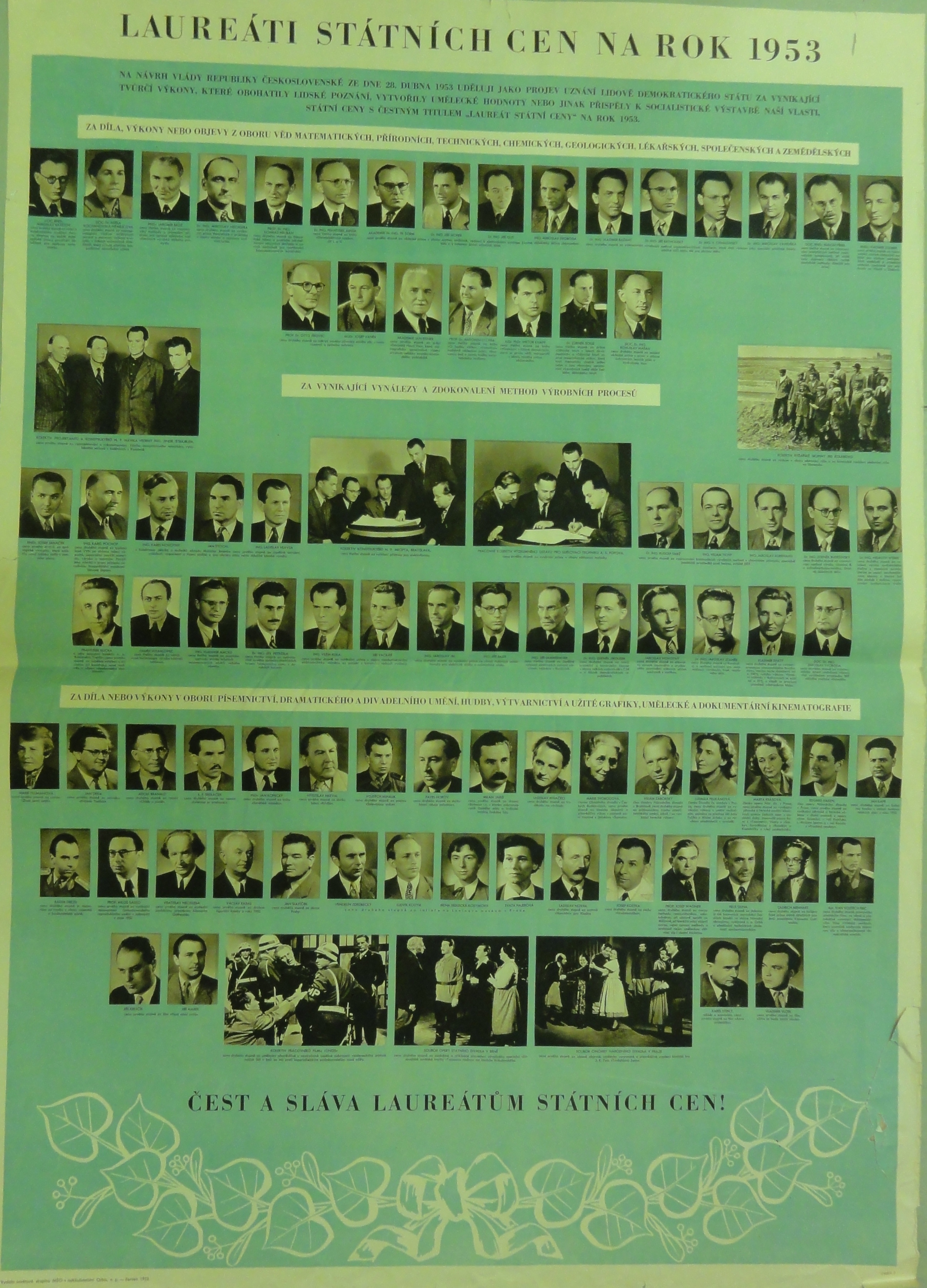 Náhledový obrázek Laureáti státních cen na rok 1953 - 1