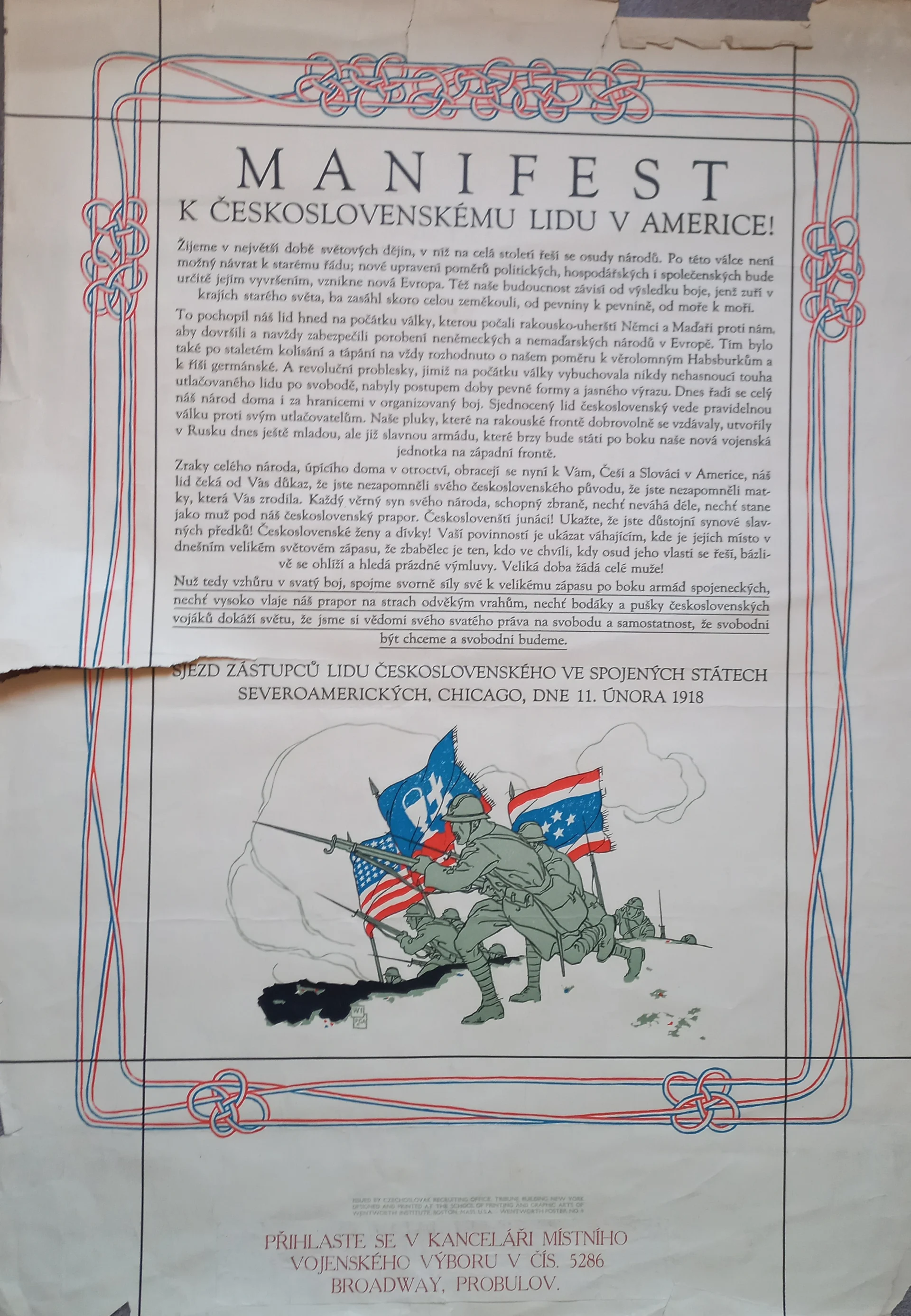 Náhledový obrázek předmětu Manifest k československému lidu v Americe