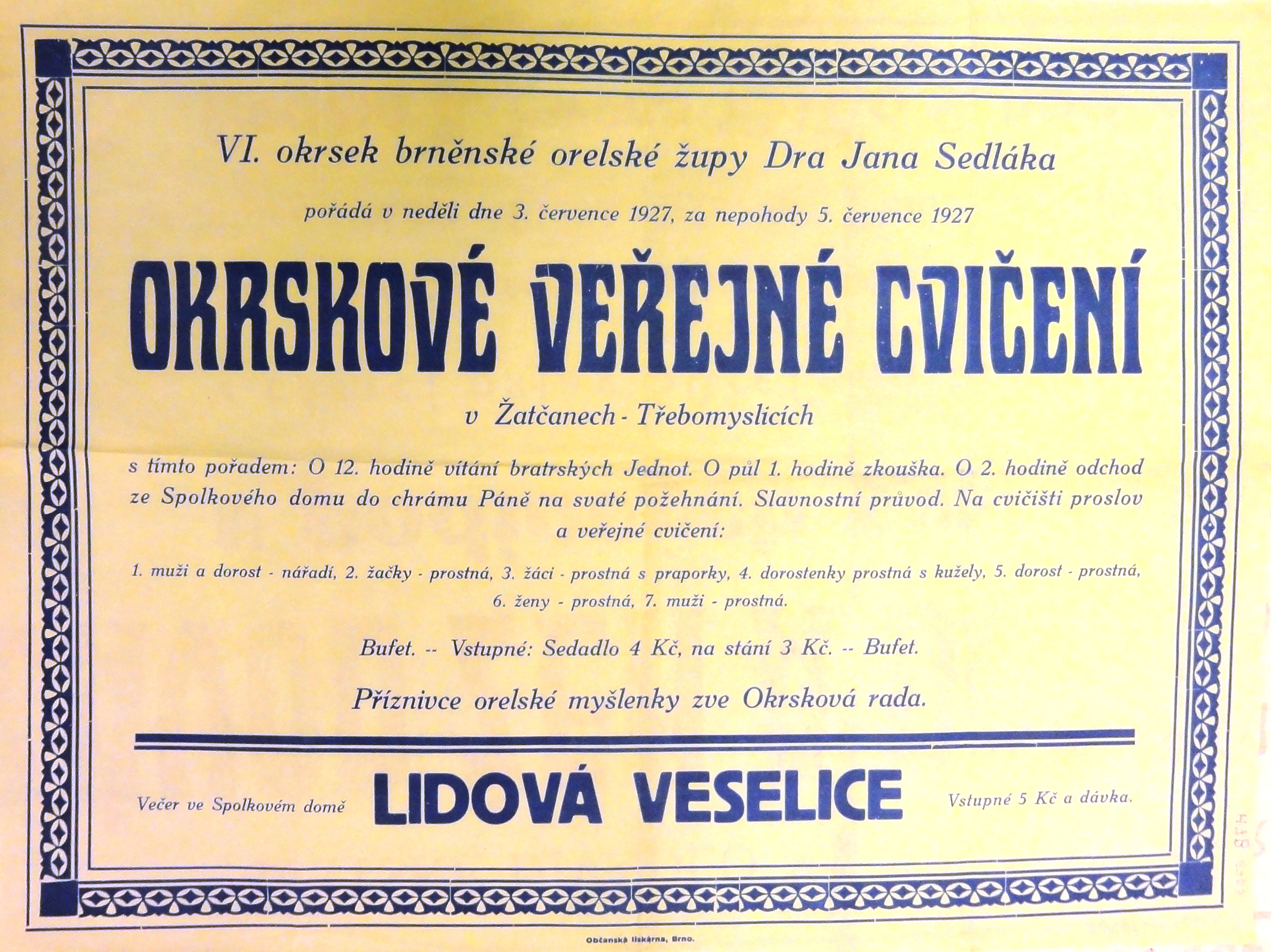 Náhledový obrázek Okrskové veřejné cvičení brněnské orelské župy - 1