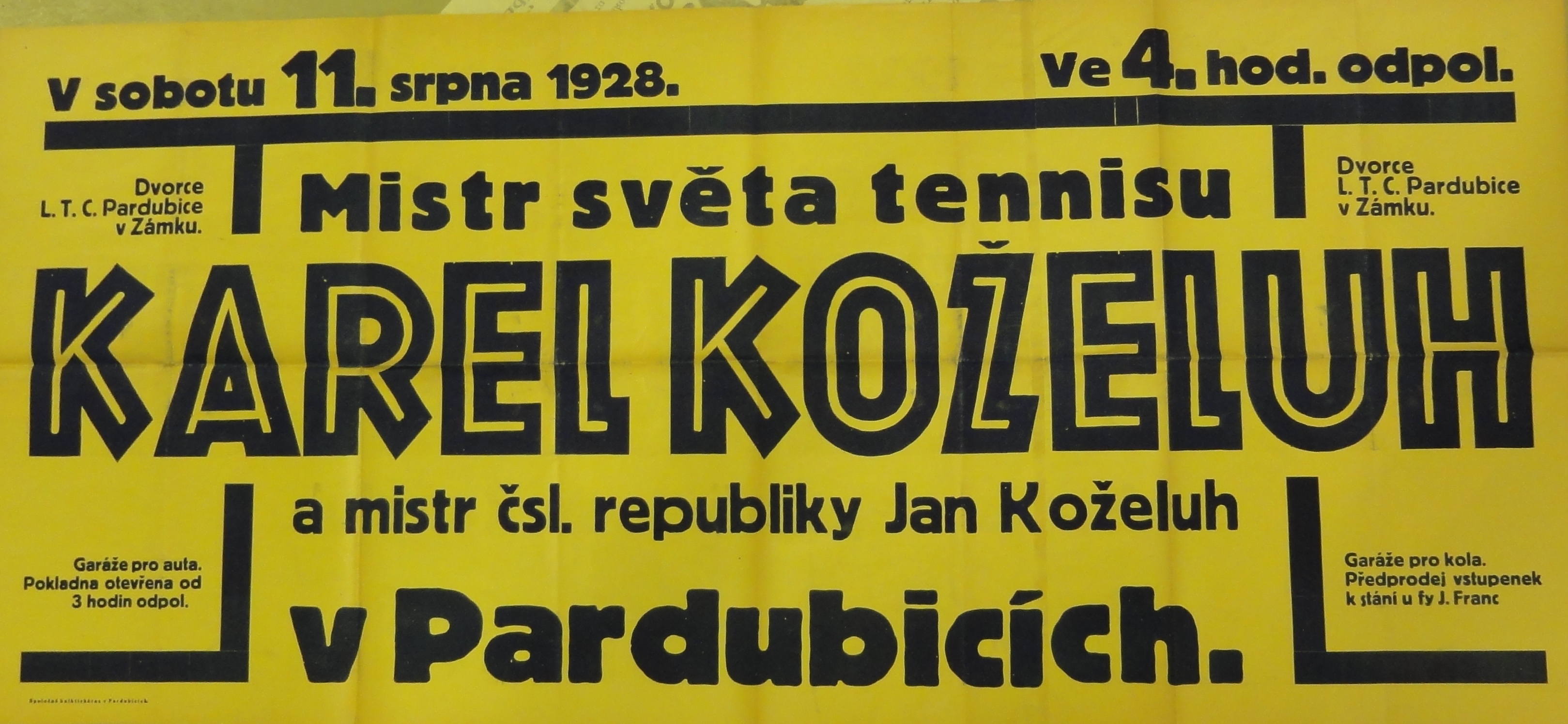 Náhledový obrázek Mistr světa tennisu Karel Koželuh a mistr ČSR Jan Koželuh v Pardubicích - 1