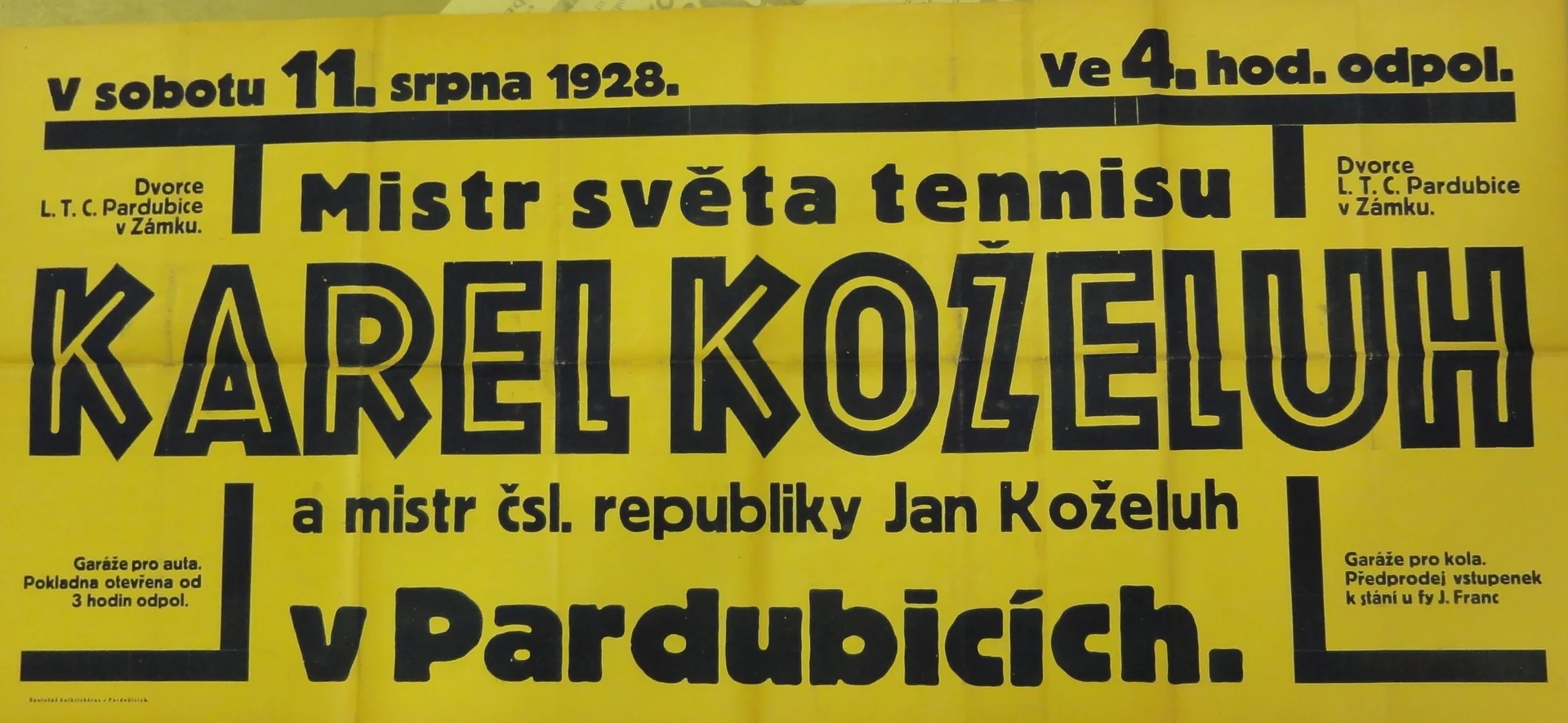 Náhledový obrázek předmětu Mistr světa tennisu Karel Koželuh a mistr ČSR Jan Koželuh v Pardubicích