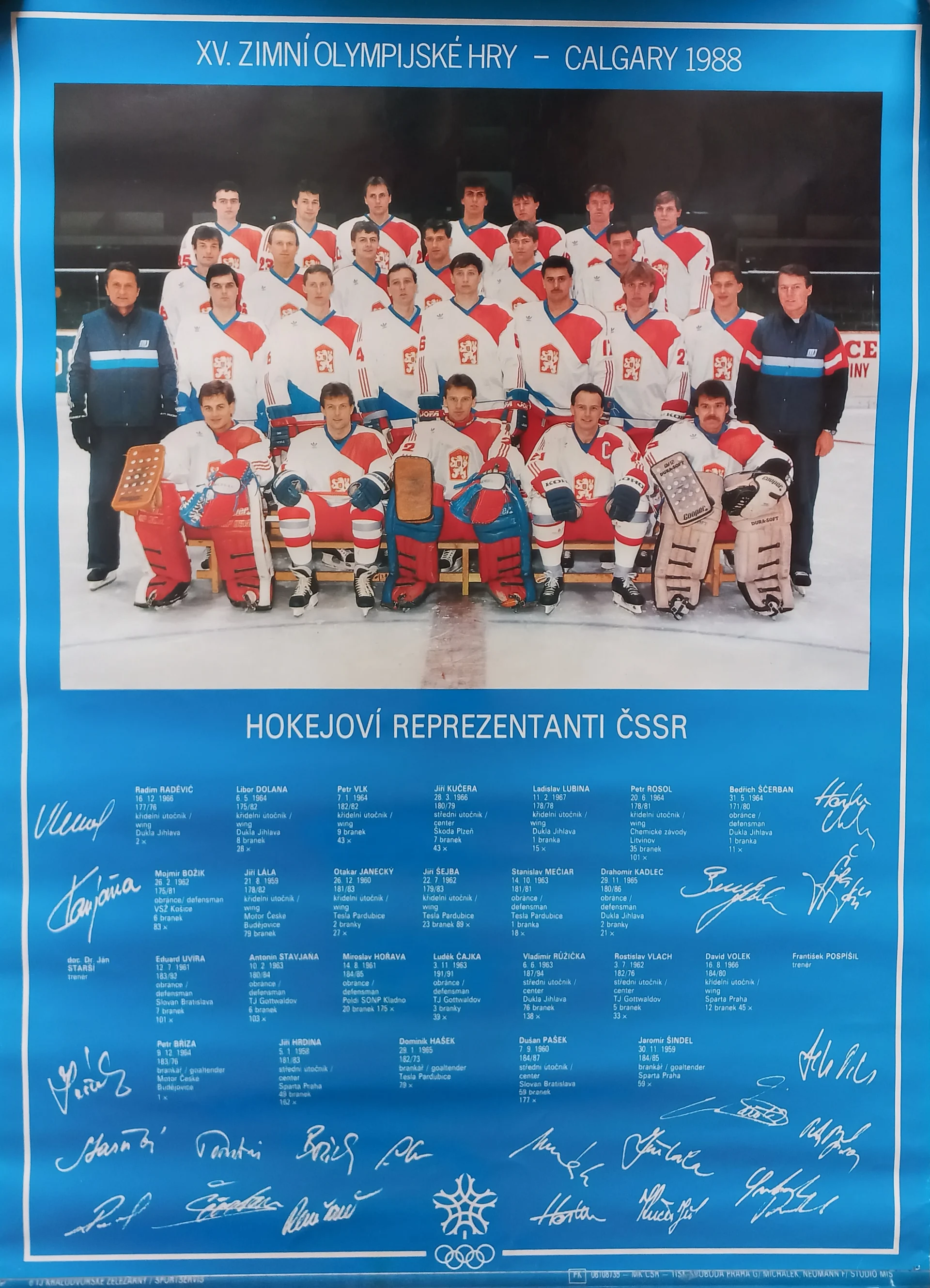 Náhledový obrázek předmětu ZOH Calgary. Hokejoví reprezentanti ČSSR.