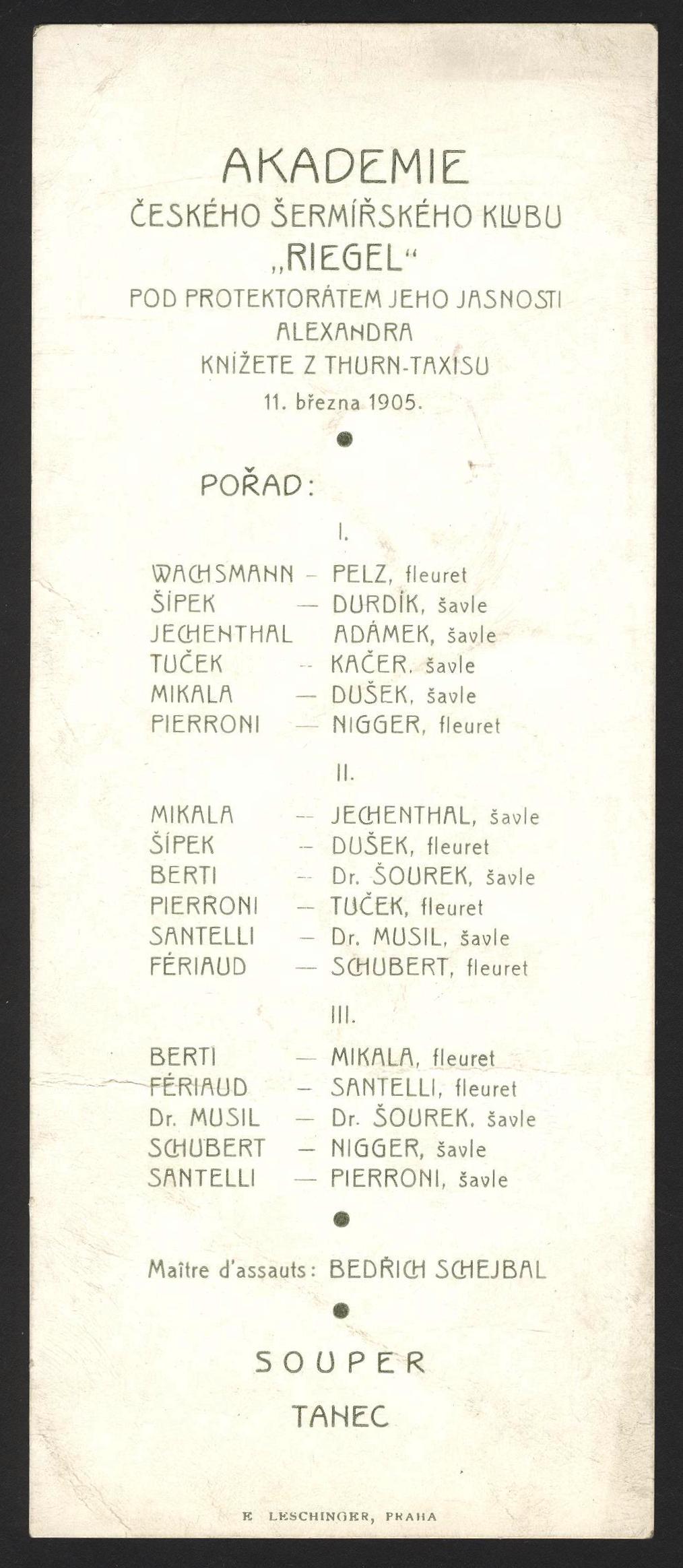 Náhledový obrázek Akademie Českého šermířského klubu Riegel - 1