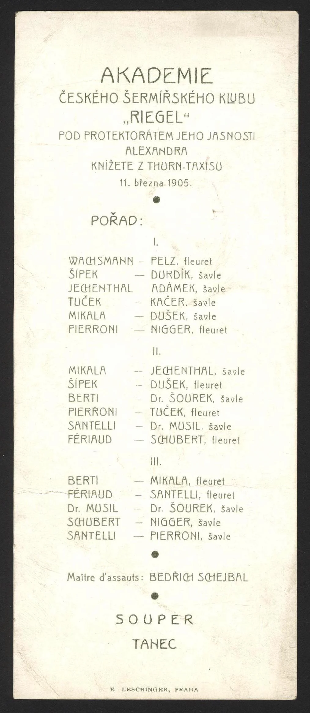 Náhledový obrázek předmětu Akademie Českého šermířského klubu Riegel