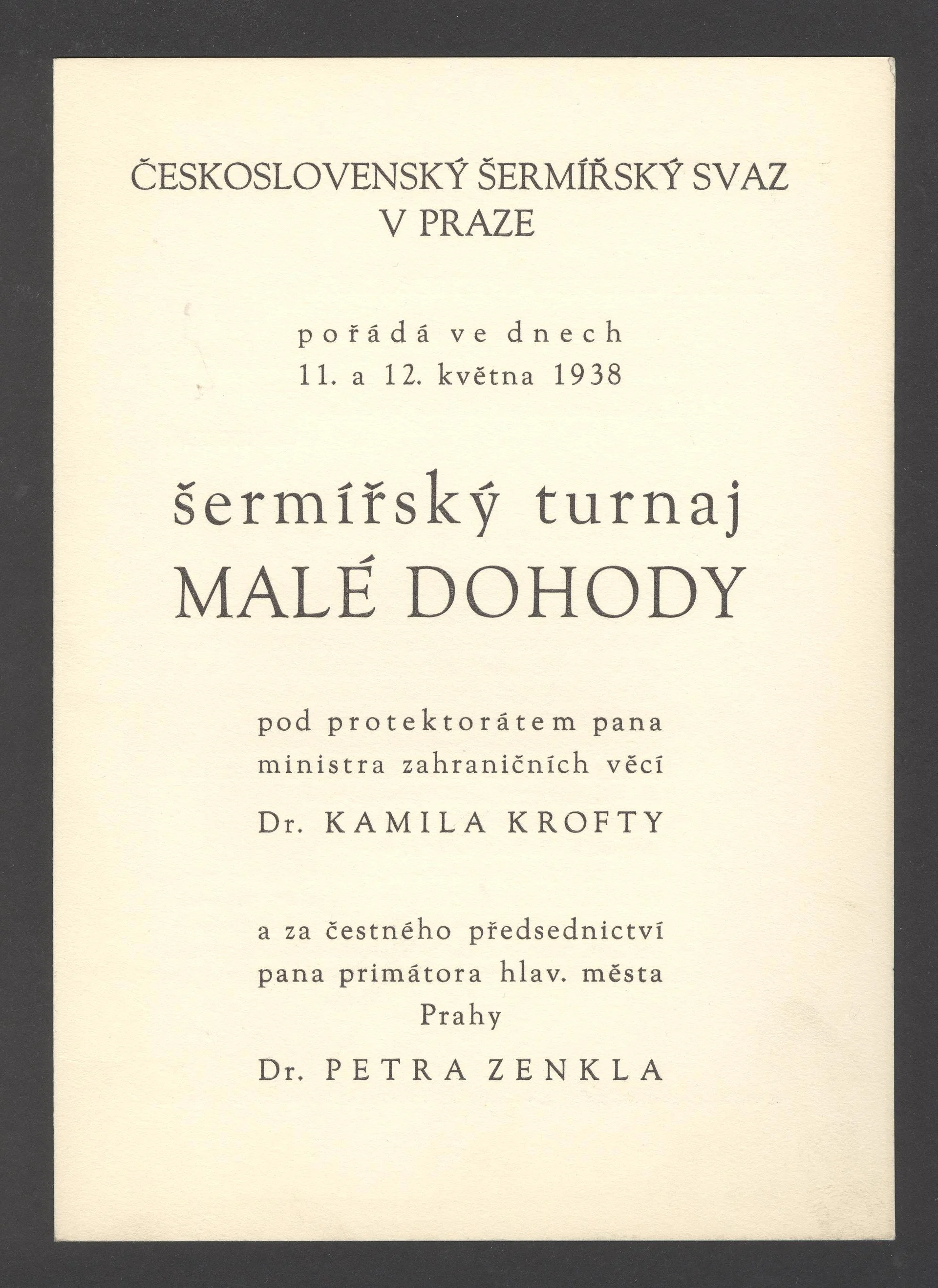 Náhledový obrázek předmětu Šermířský turnaj Malé dohody