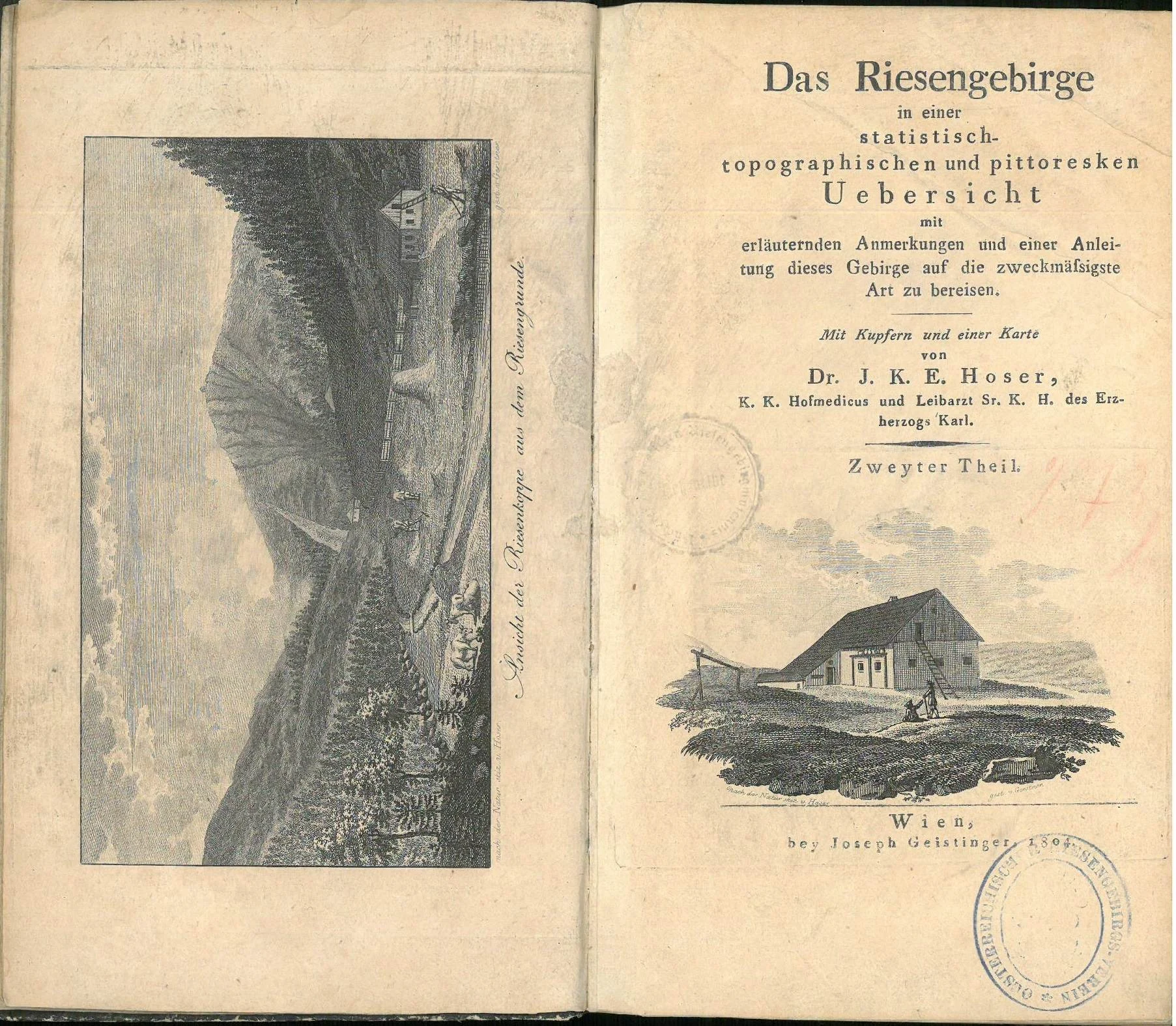 Náhledový obrázek předmětu Das Riesengebirge in einer statistisch-topographischen und pittoresken Uebersicht mit erläuternden Anmerkungen und einer Anleitung dieses Gebirge auf die zweckmässigste Art zu bereisen