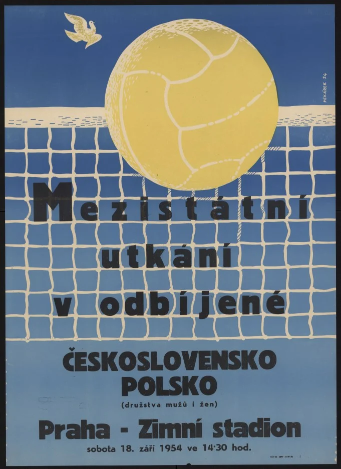 Náhledový obrázek předmětu Mezistátní utkání v odbíjené. Československo - Polsko. Praha 1954