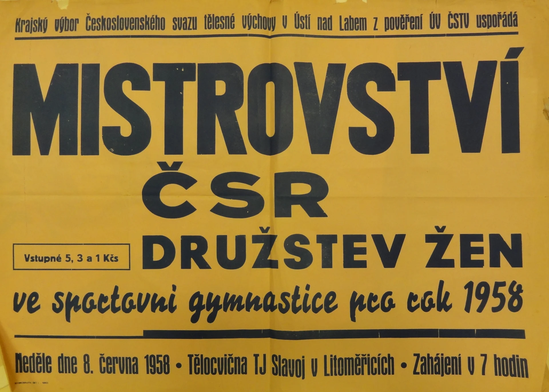 Náhledový obrázek předmětu Mistrovství ČSR družstev žen ve sportovní gymnastice