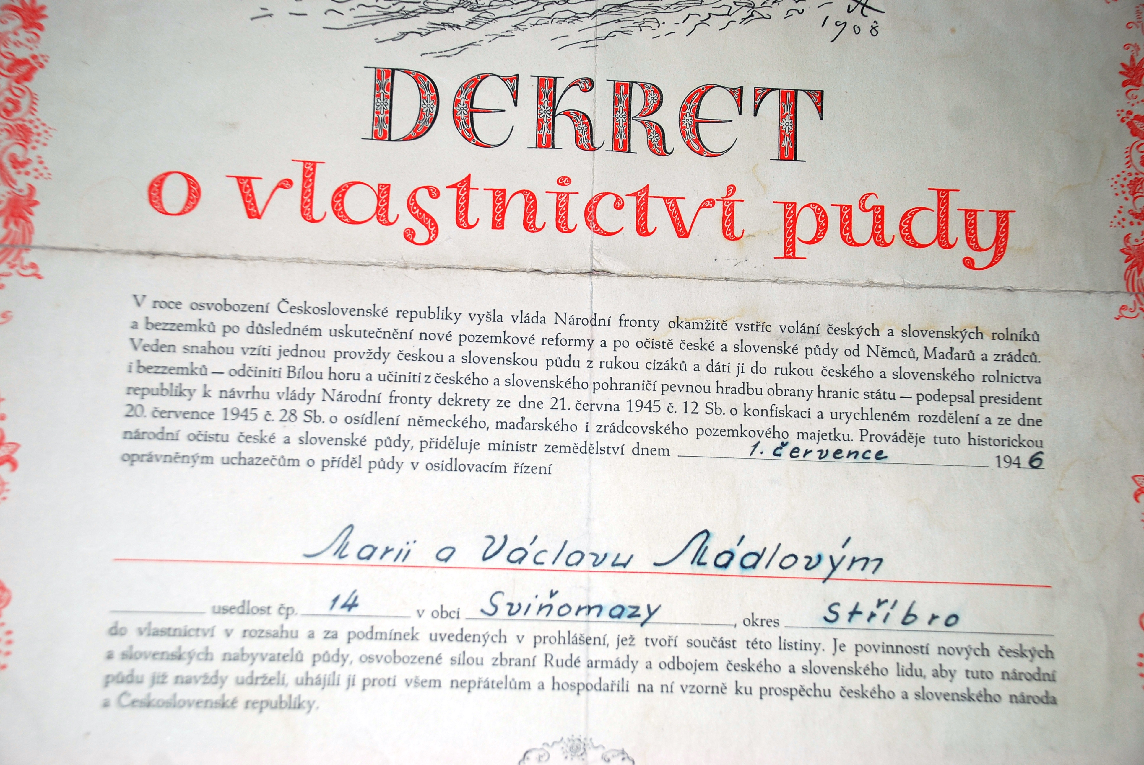 Náhledový obrázek Dekret o vlastnictví půdy - 2