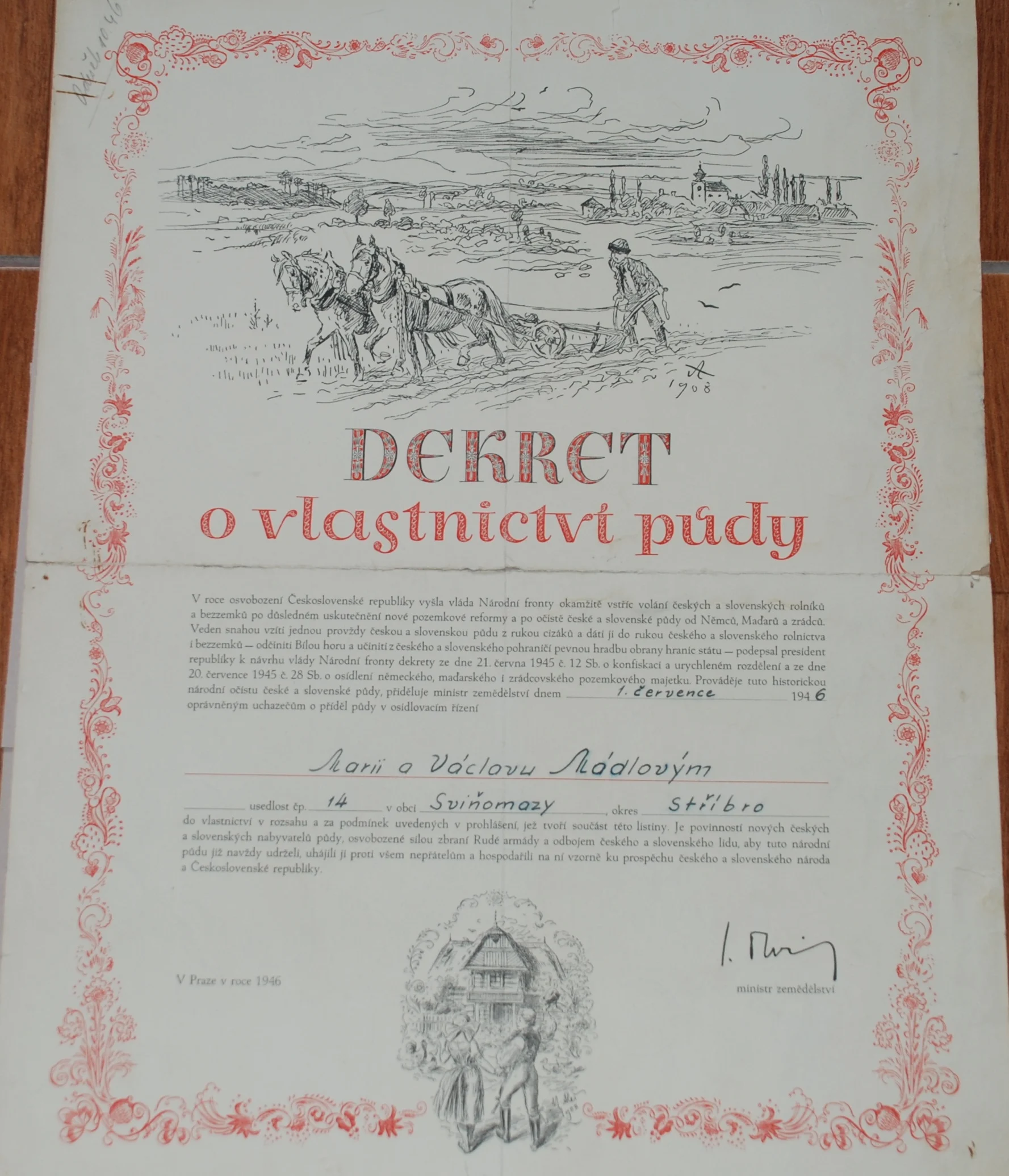 Náhledový obrázek předmětu Dekret o vlastnictví půdy