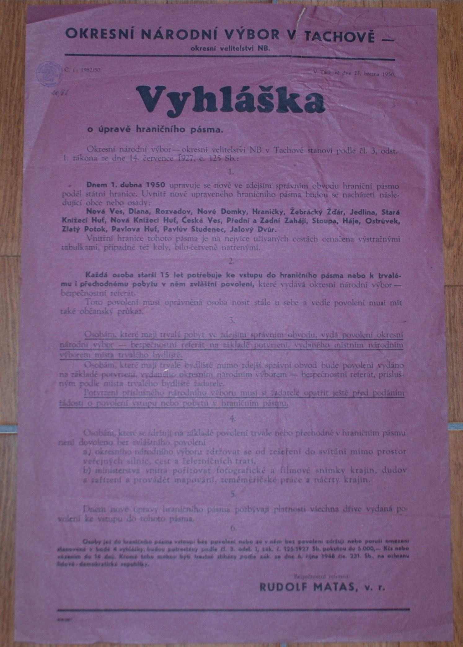 Náhledový obrázek Vyhláška o úpravě hraničního pásma - 2