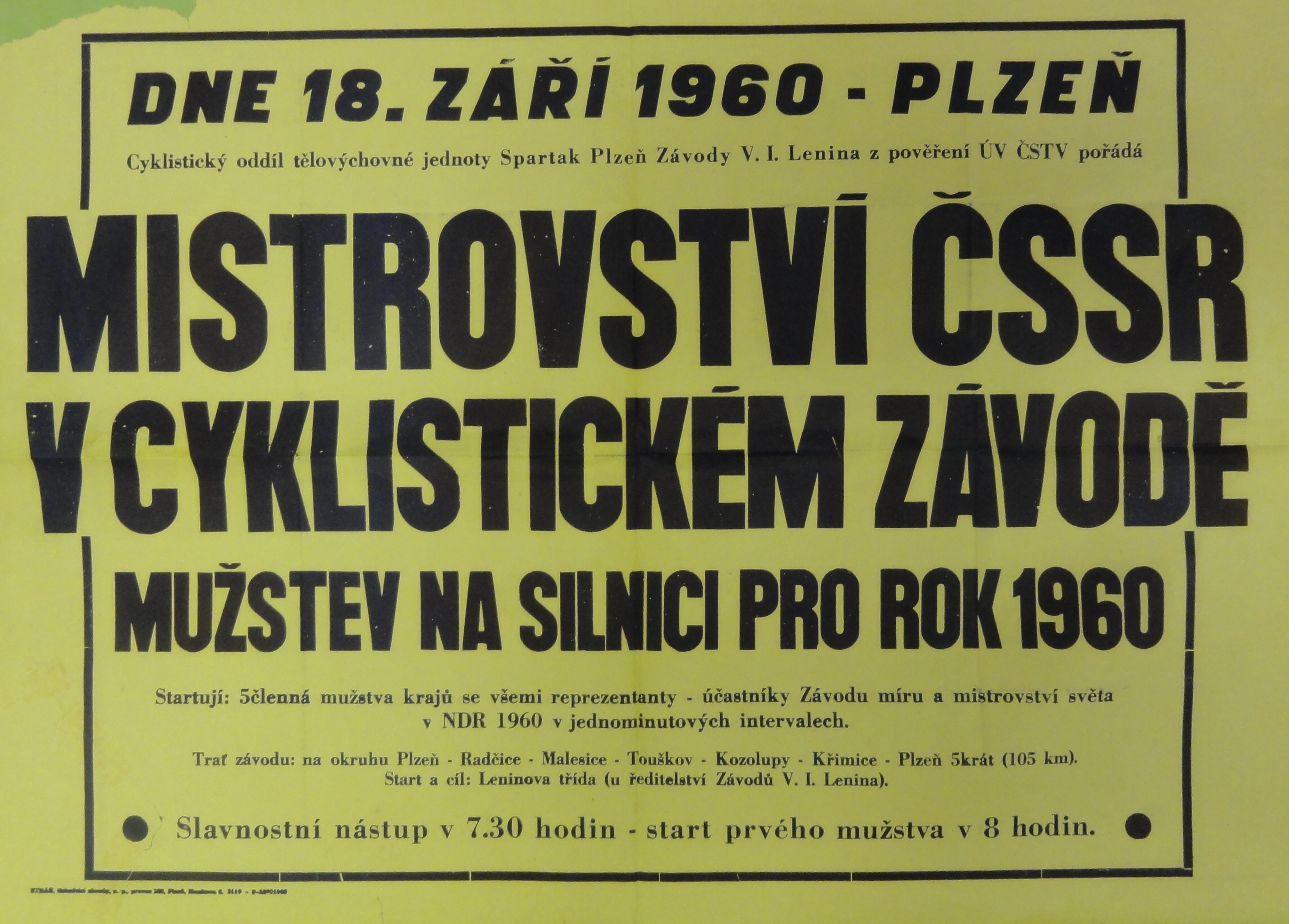 Náhledový obrázek Mistrovství ČSSR v cyklistickém závodě mužstev na silnici pro rok 1960 - 1