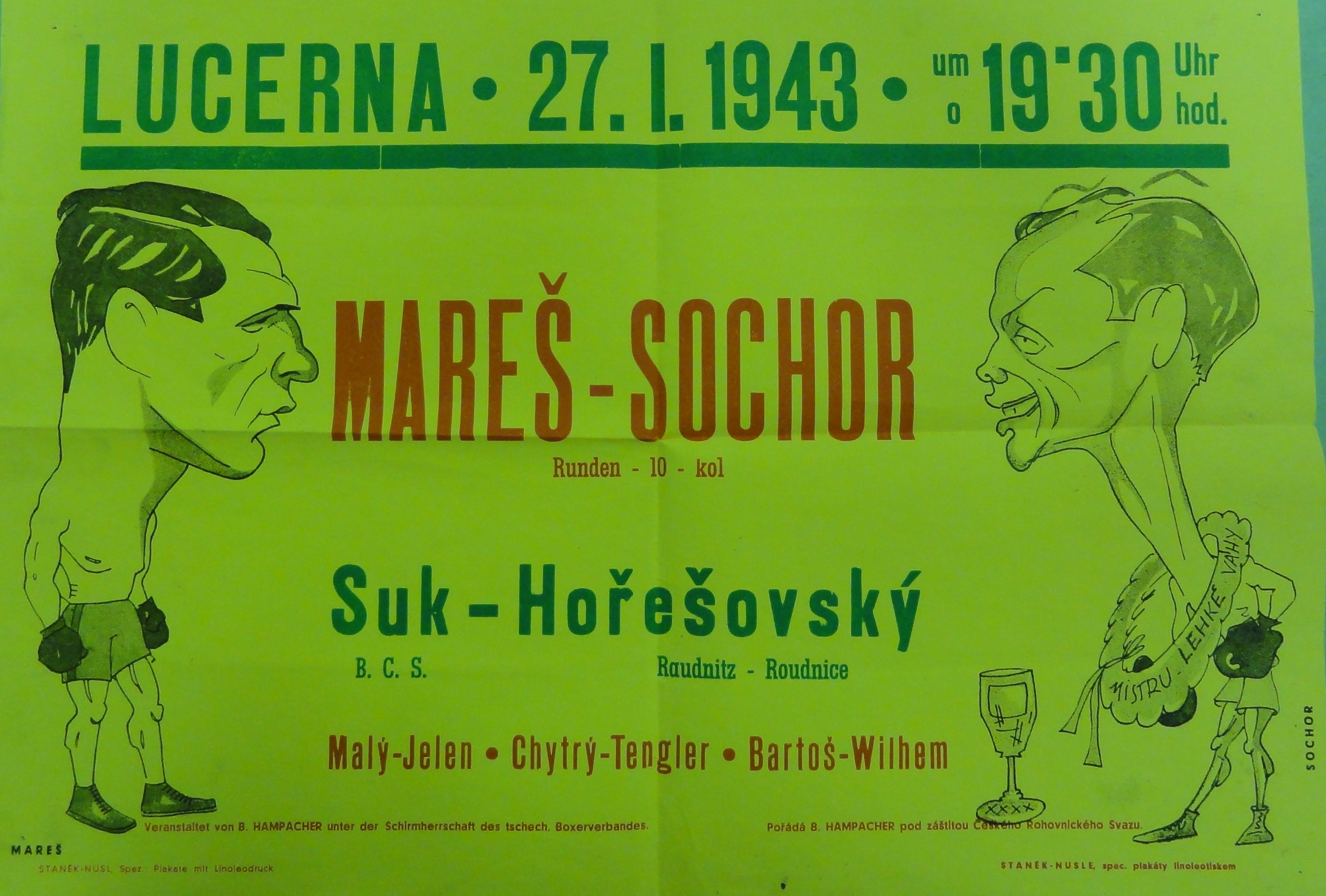 Náhledový obrázek Boxerské utkání. Mareš - Sochor - 1