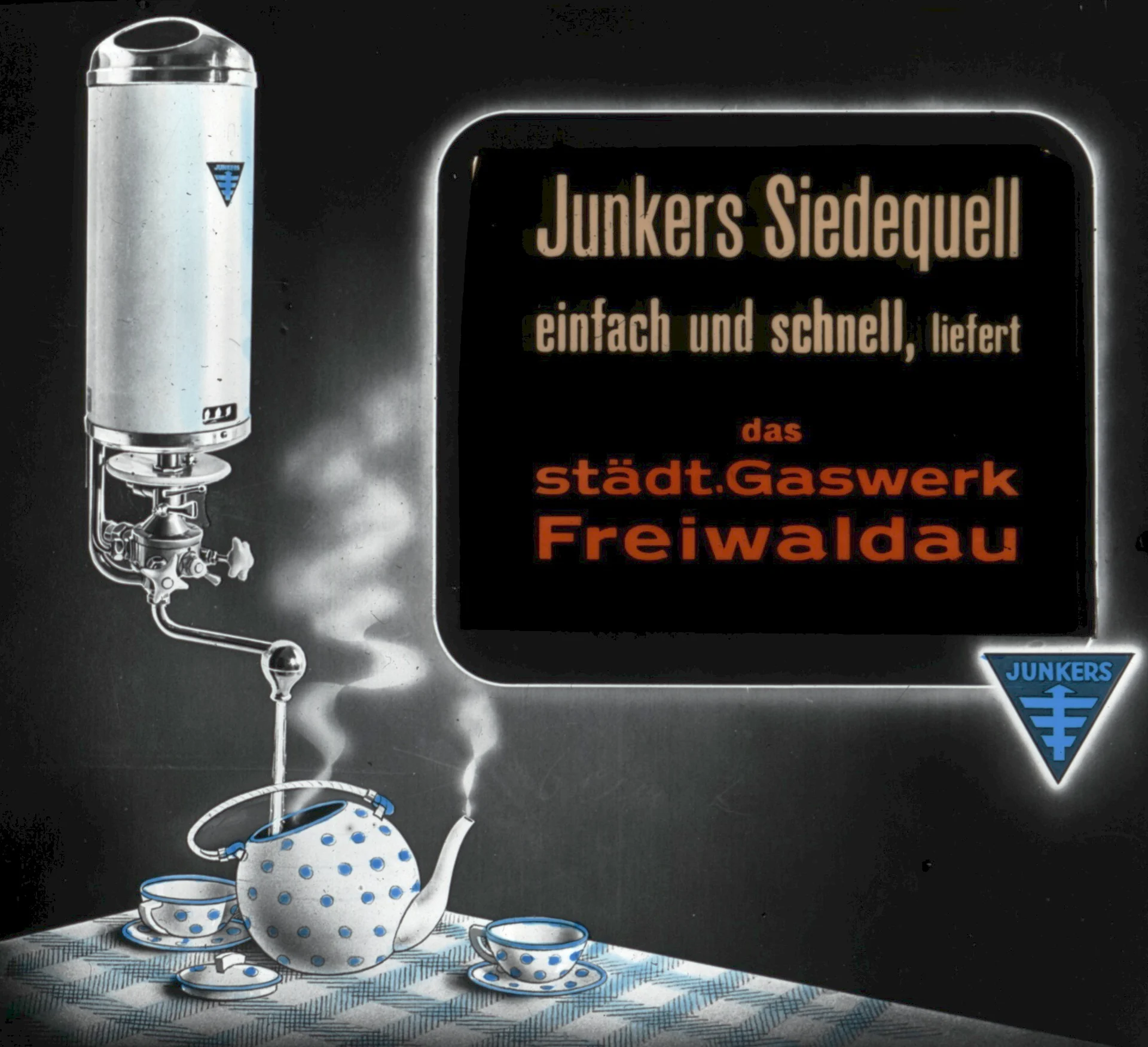 Náhledový obrázek předmětu Kinoreklama firmy Junkers (diapozitiv)