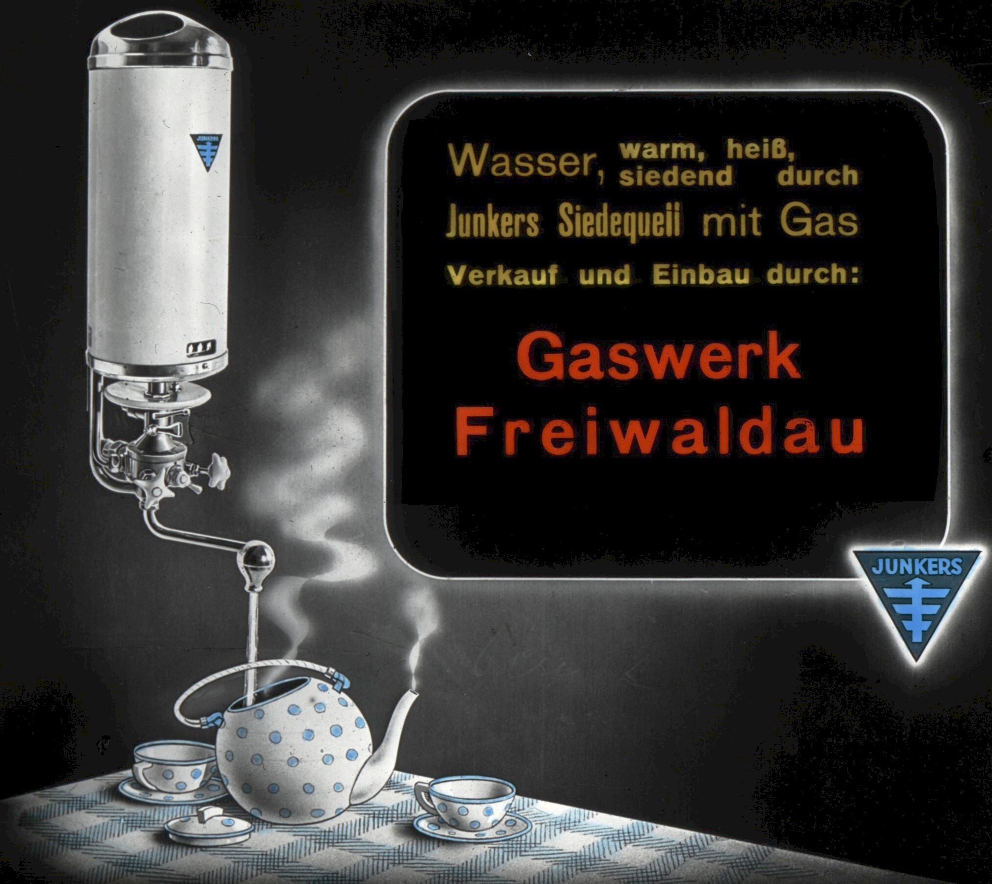 Náhledový obrázek Kinoreklama firmy Junkers (diapozitiv) - 1