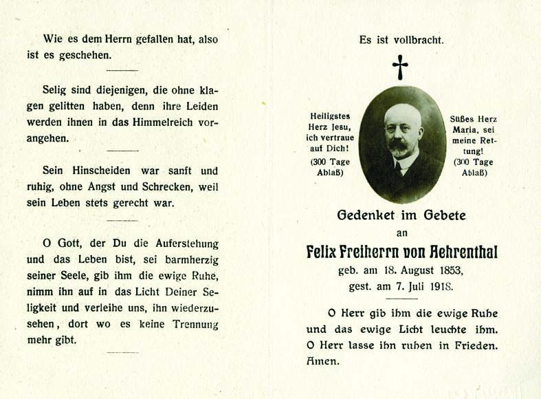 Náhledový obrázek Zbožná vzpomínka - Aehrenthal, Felix Freiherr von - 2