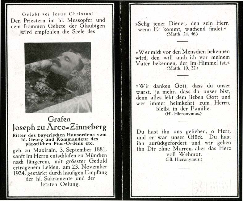 Náhledový obrázek Zbožná vzpomínka - Arco-Zinneberg, Joseph Graf zu - 2
