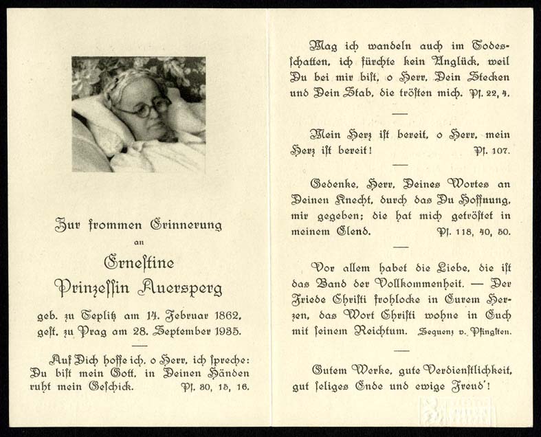 Náhledový obrázek Zbožná vzpomínka - Auersperg, Ernestine Prinzessin - 3
