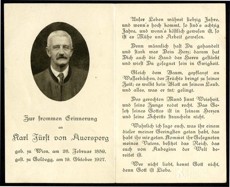 Náhledový obrázek Zbožná vzpomínka na Auersperg, Karl Fürst von - 2