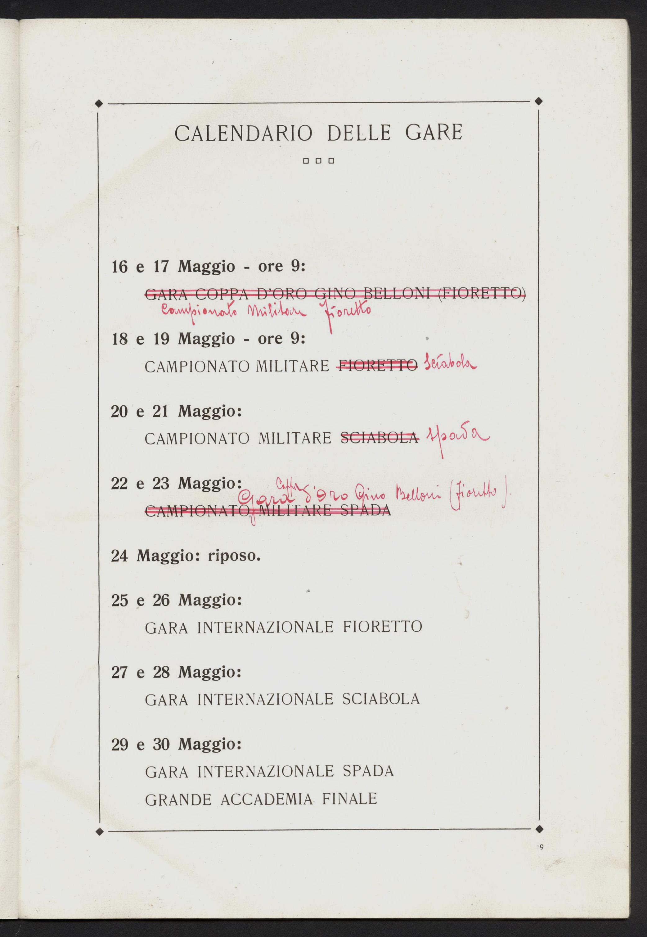 Náhledový obrázek Programma Ufficiale della Grande Manifestazione Nazionale ed Internazionale di Scherma. Cremona 1925 - 2