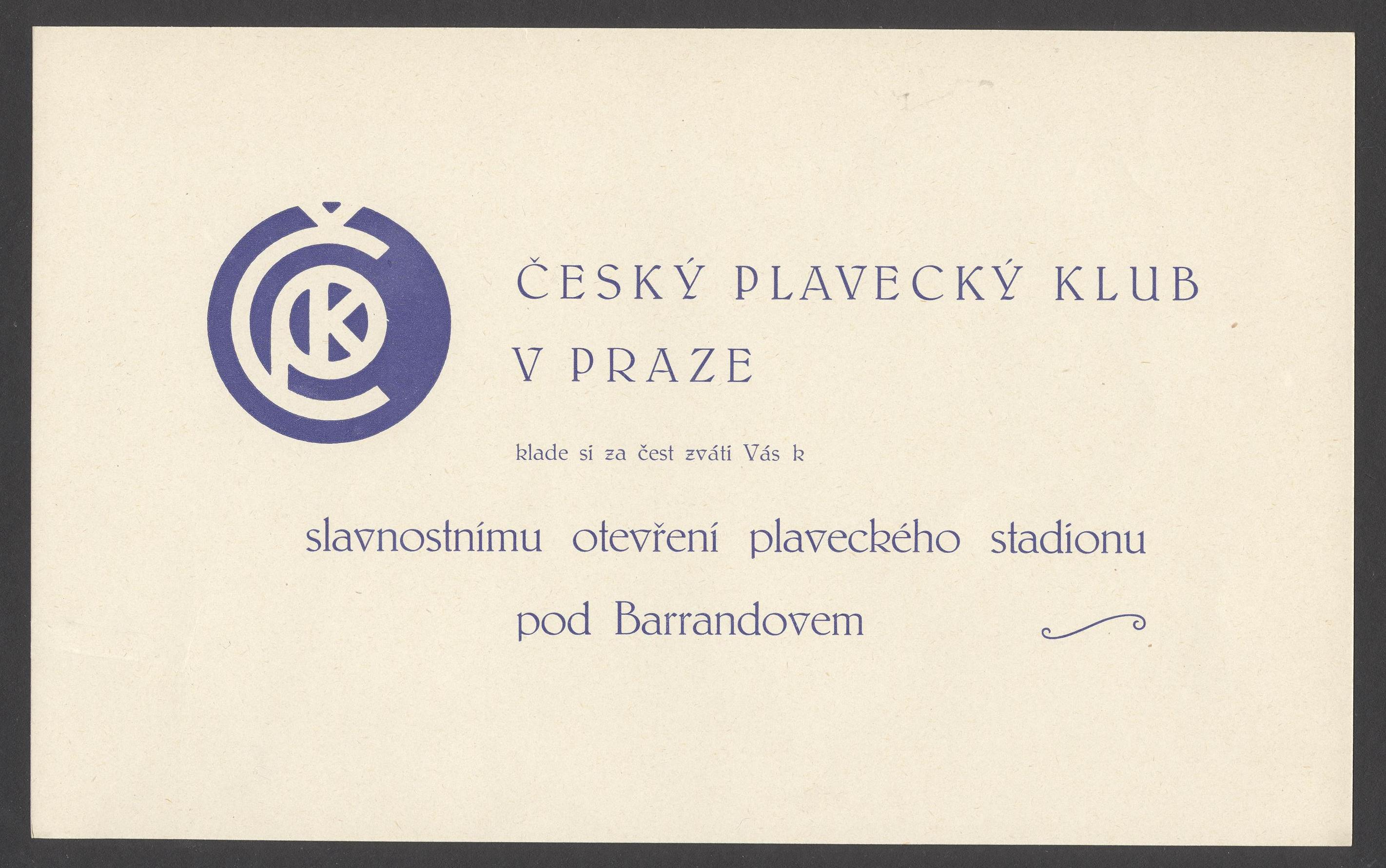 Náhledový obrázek Slavnostní otevření plaveckého stadionu pod Barrandovem - 1