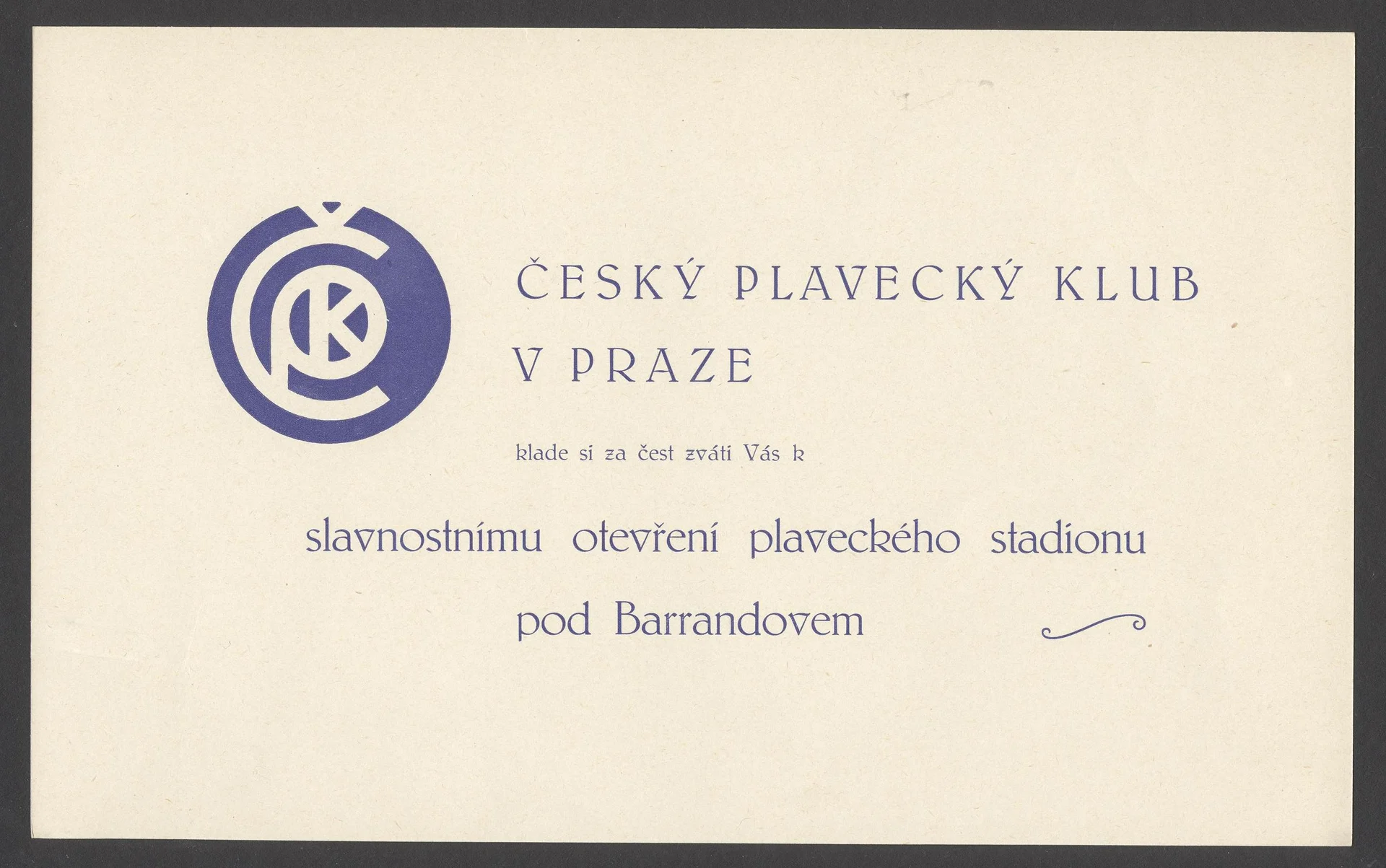 Náhledový obrázek předmětu Slavnostní otevření plaveckého stadionu pod Barrandovem