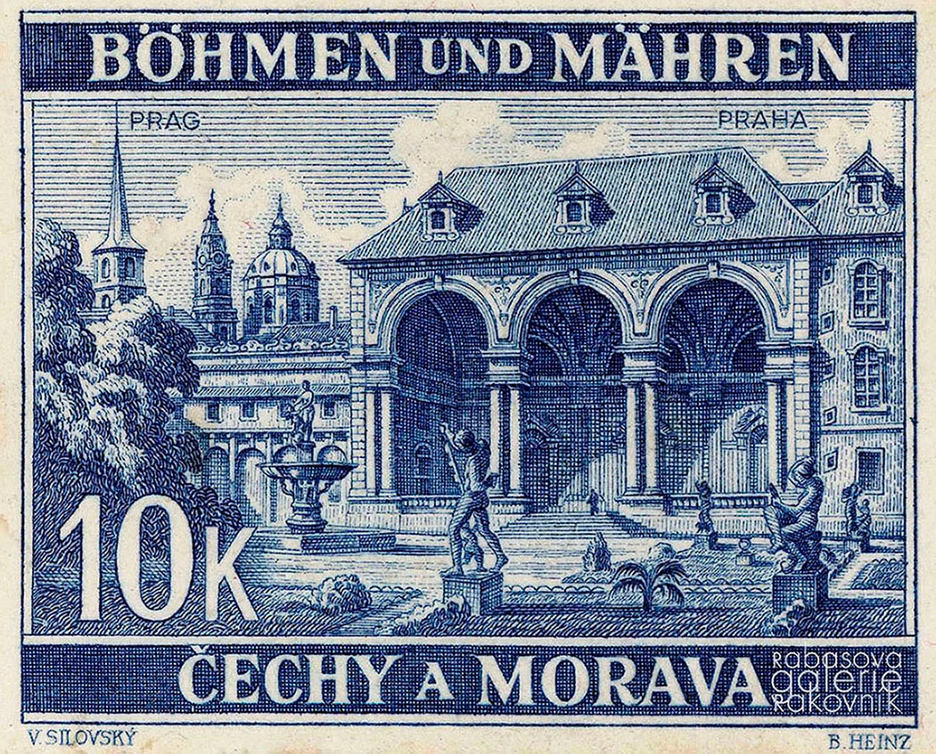 Obrázek Heinz Bohumil, pošt. zn. ČM, 10 K, Praha, V. Silovský Valdštejnský palác