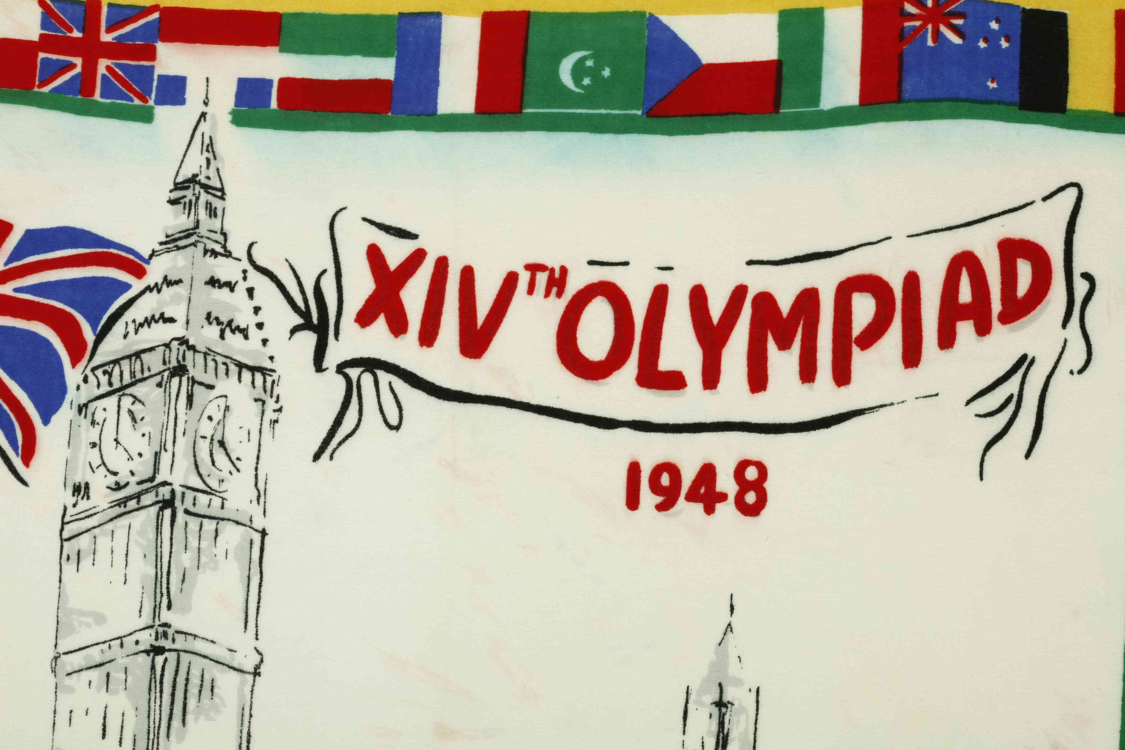 Náhledový obrázek Upomínkový bavlněný šátek z olympijských her v Londýně - 2