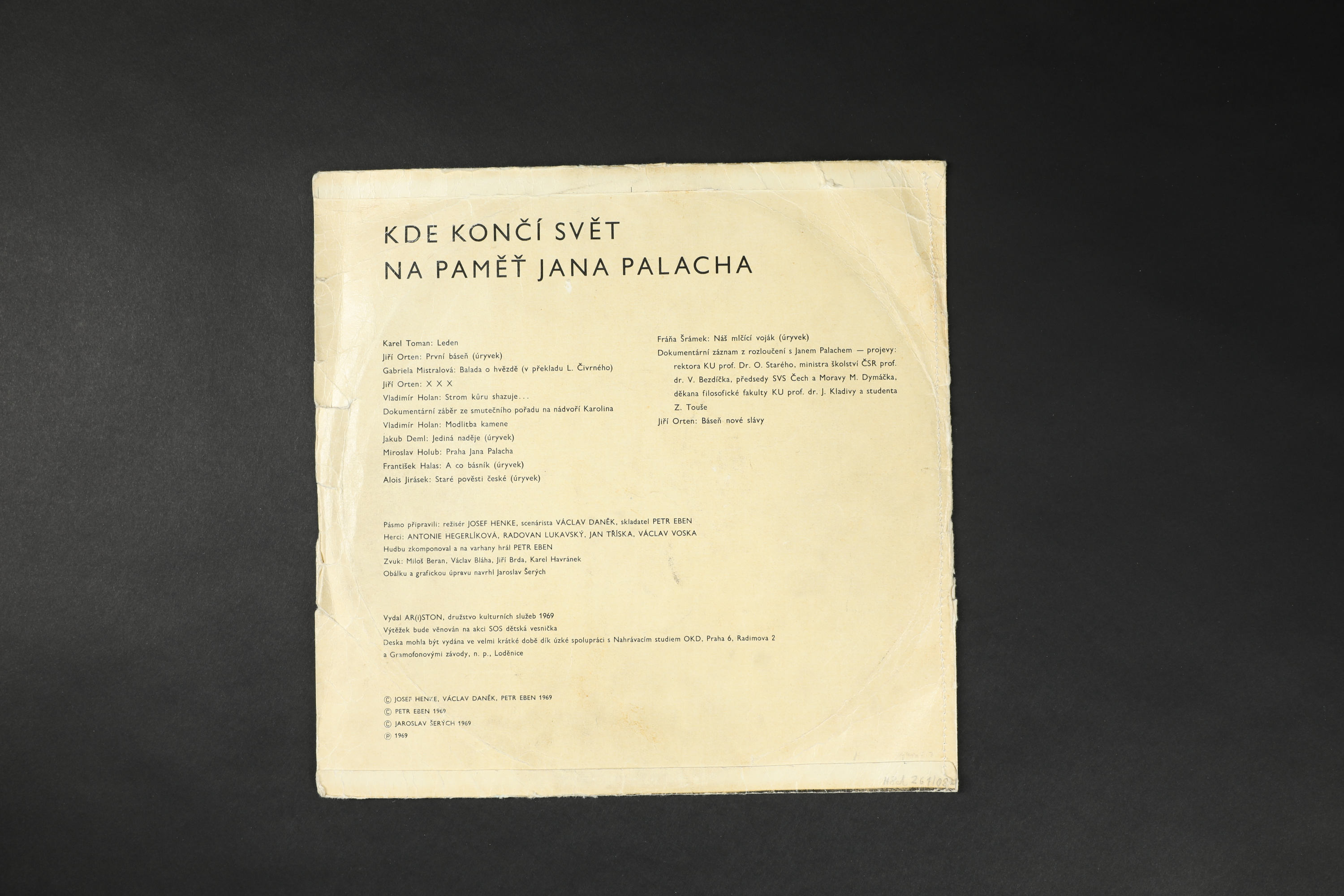 Náhledový obrázek Gramofonová deska Kde končí svět. Na paměť Jana Palacha - 4