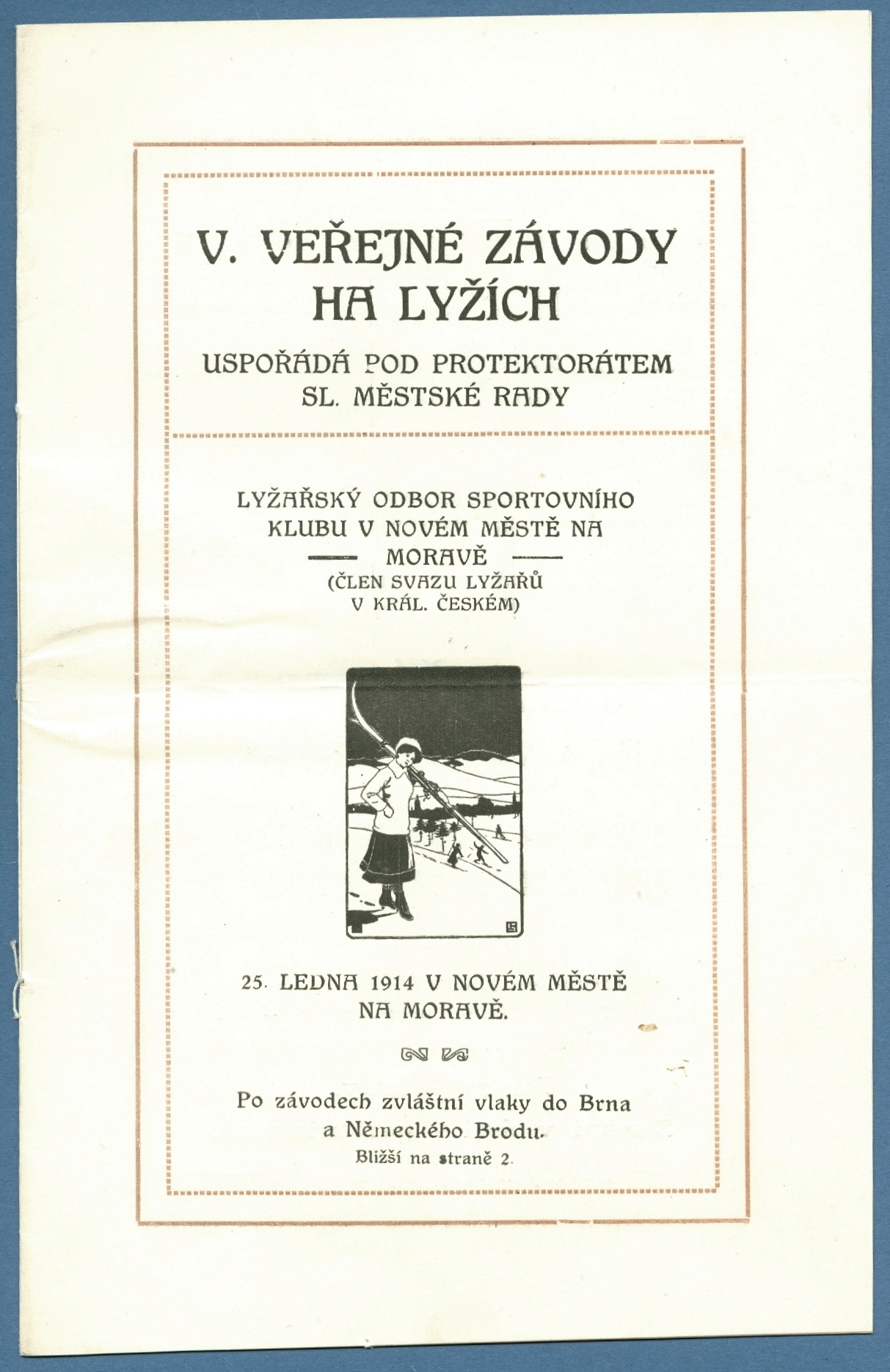 Náhledový obrázek V. Veřejné závody na lyžích. Lyžařský odbor SK v Novém Městě na Moravě - 1