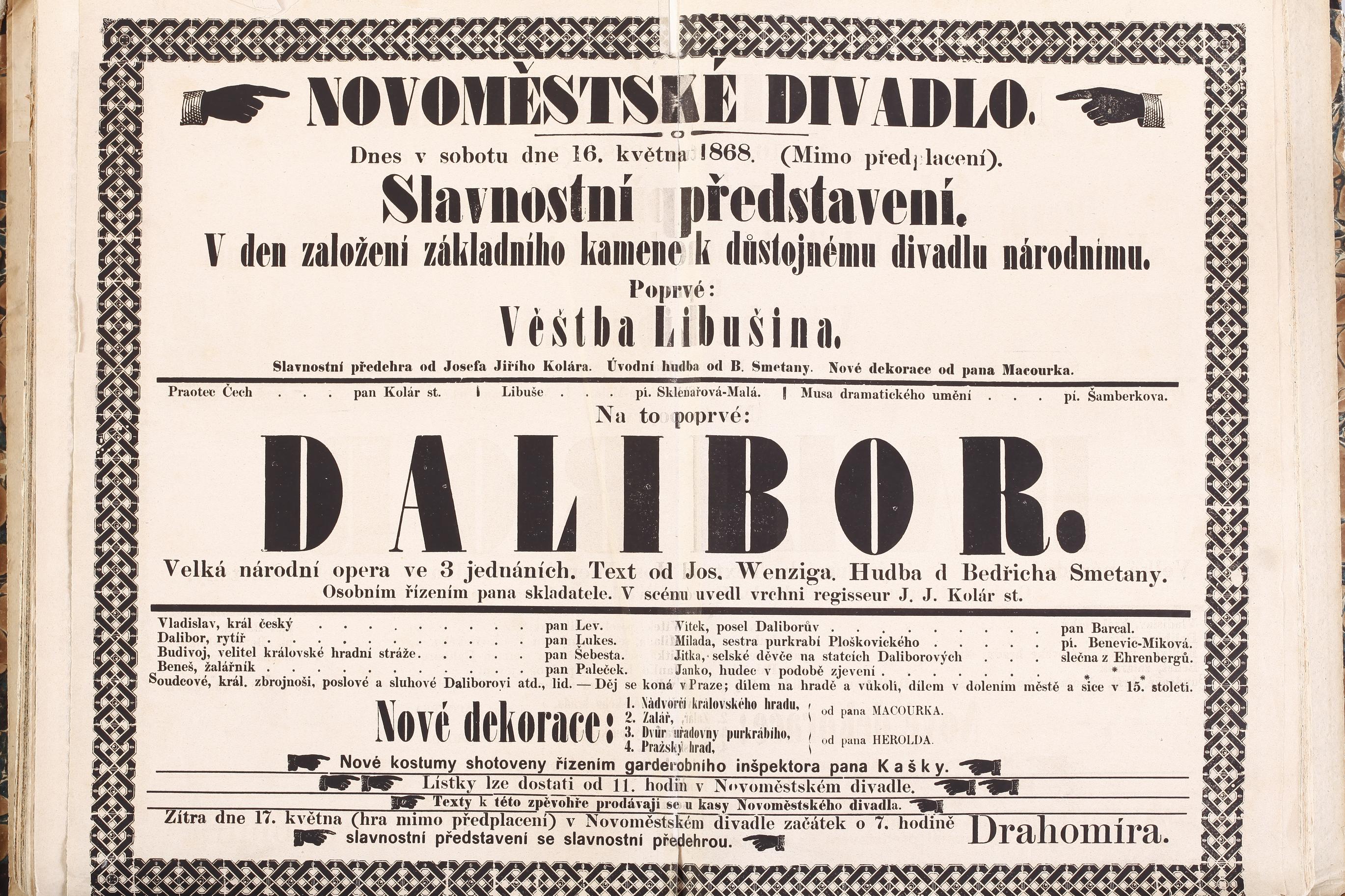 Náhledový obrázek plakát k uvedení hry Dalibor - 1