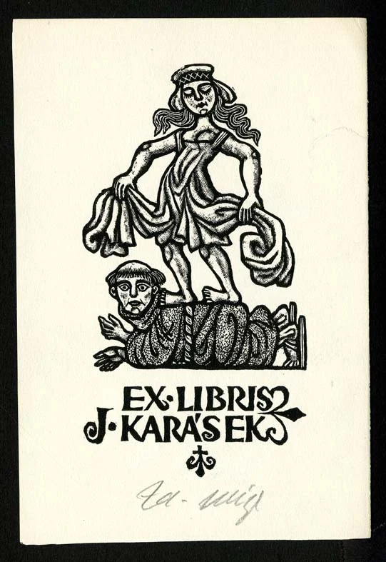 Náhledový obrázek předmětu Exlibris - Žena a mnich