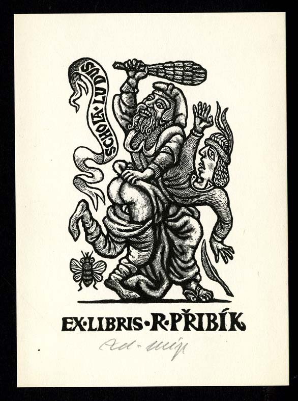 Náhledový obrázek Exlibris - Muž trestající mladíka - 1