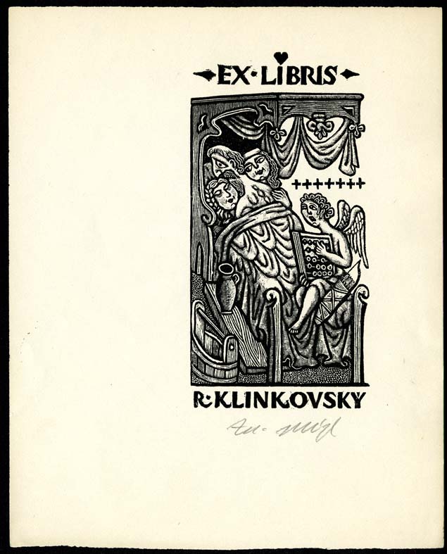 Náhledový obrázek Exlibris - Milostný motiv - 1