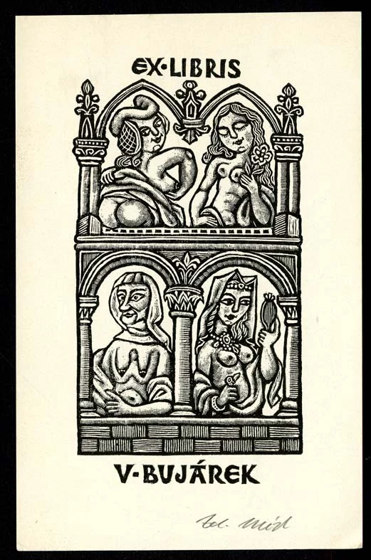 Náhledový obrázek předmětu Exlibris - Čtyři ženy v oknech