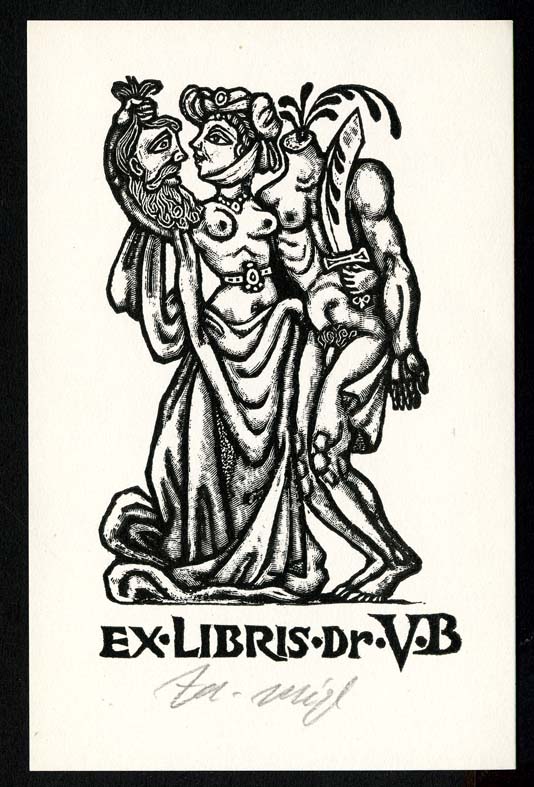 Náhledový obrázek Exlibris - Žena s mečem - 1
