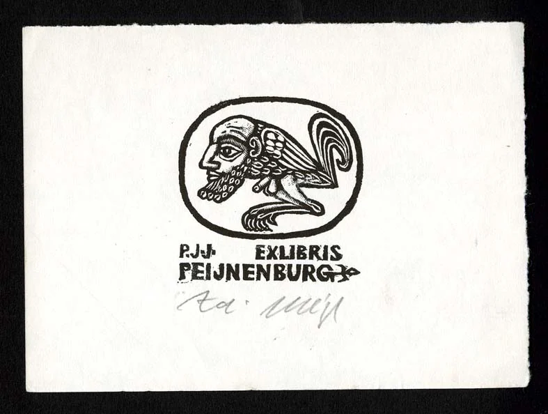 Náhledový obrázek předmětu Exlibris - Hybrid vousaté hlavy muže a zvířete
