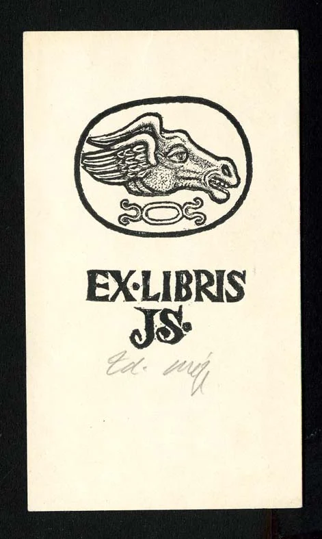 Náhledový obrázek předmětu Exlibris - Hlava koně s křídly místo uší