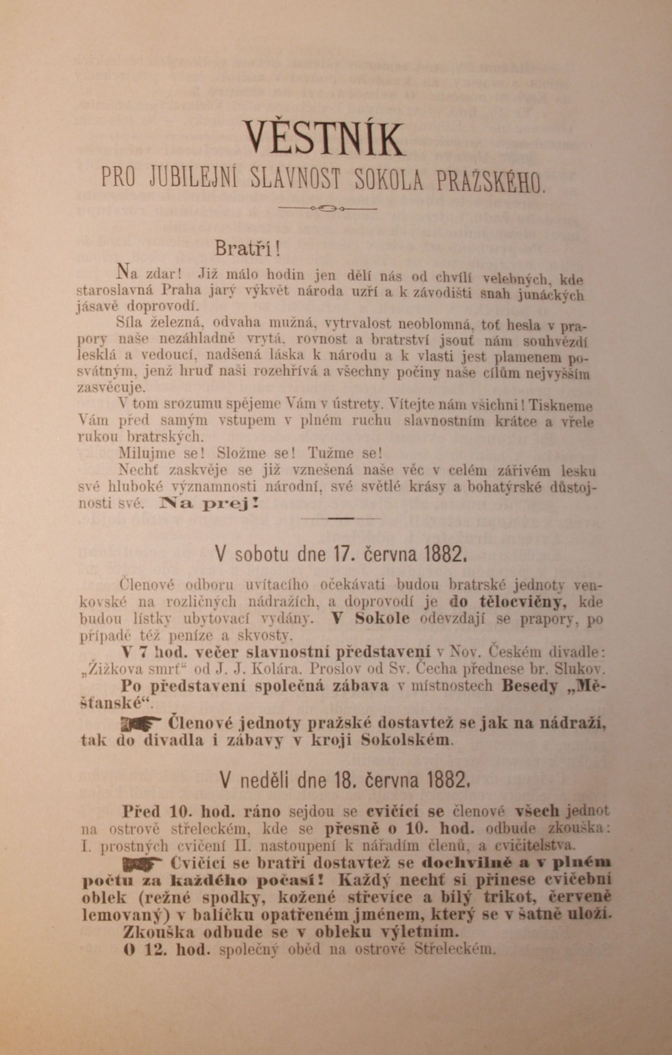 Náhledový obrázek Věstník pro Jubilejní slavnost Sokola Pražského - 1