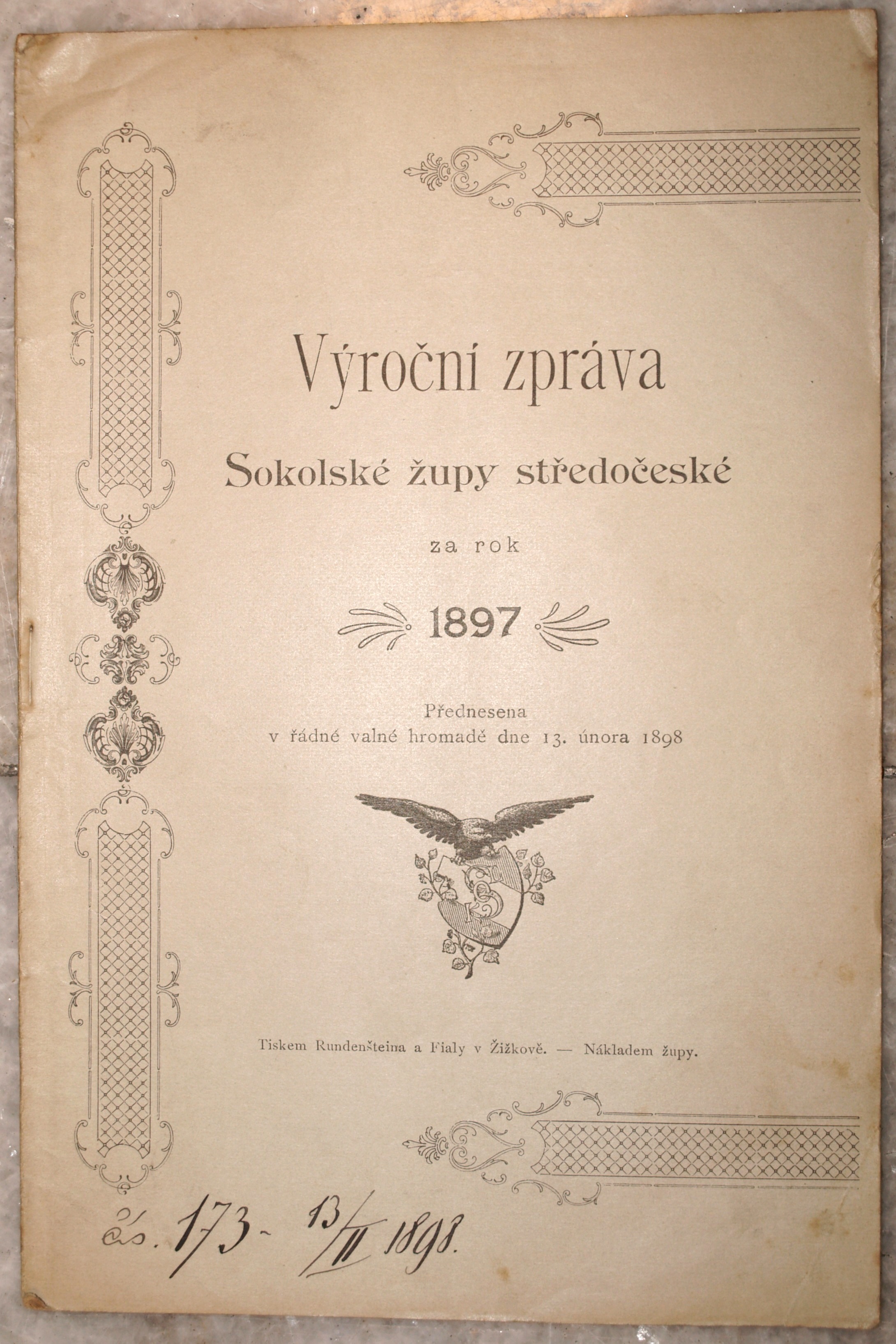 Náhledový obrázek Výroční zpráva Sokolské župy středočeské - 1