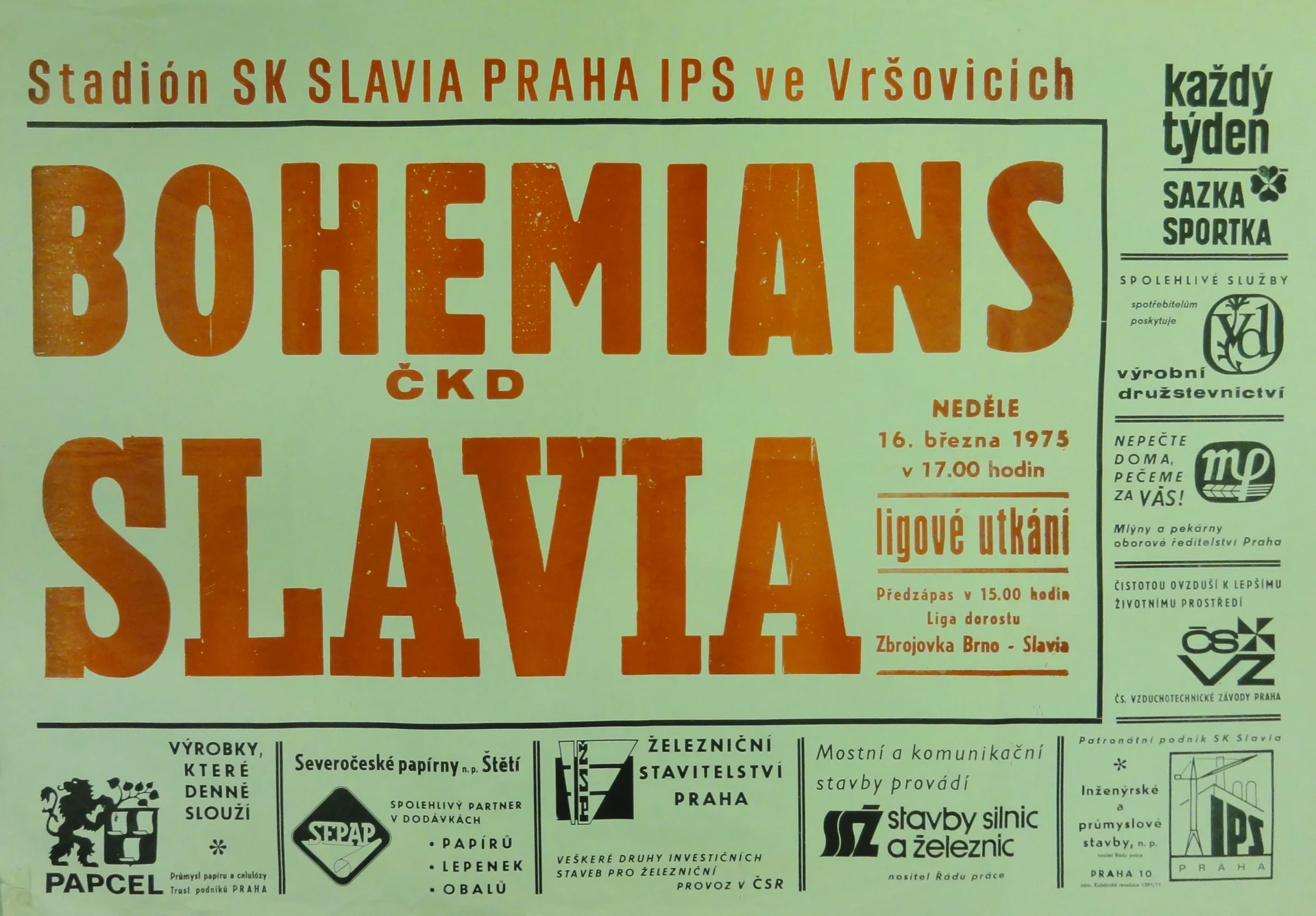 Náhledový obrázek předmětu Bohemians - Slavia