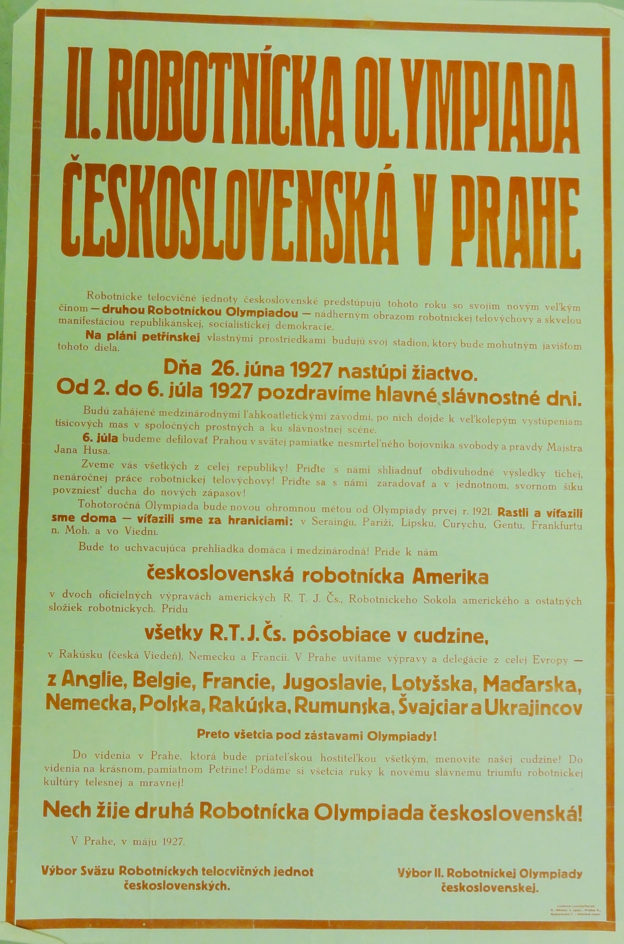 Náhledový obrázek II. Robotnícka olympiada Československá v Prahe - 1