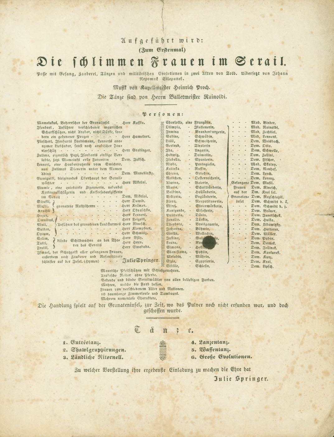 Náhledový obrázek Divadelní cedule Spurné ženské v Serailu - 2