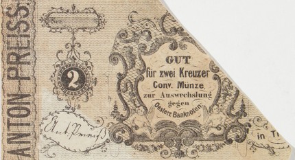 Náhledový obrázek Nouzové platidlo z let 1848-1849 - 2 krejcary - 1