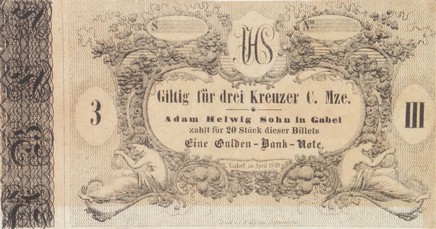 Náhledový obrázek Nouzové platidlo z let 1848-1849 - 3 krejcary - 1
