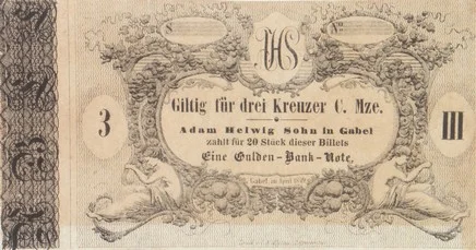 Náhledový obrázek předmětu Nouzové platidlo z let 1848-1849 - 3 krejcary