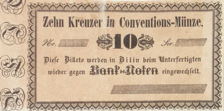 Náhledový obrázek předmětu Nouzové platidlo z let 1848-1849 - 10 krejcarů