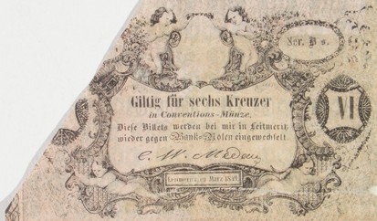 Náhledový obrázek Nouzové platidlo z let 1848-1849 - 6 krejcarů - 1