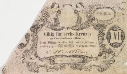 Náhledový obrázek předmětu Nouzové platidlo z let 1848-1849 - 6 krejcarů