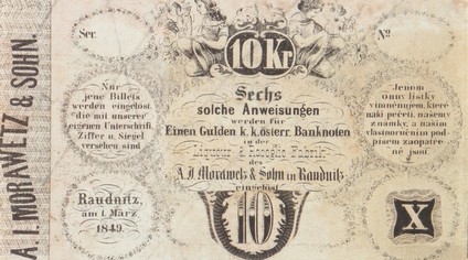 Náhledový obrázek Nouzové platidlo z let 1848-1849 - 10 krejcarů - 1